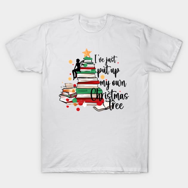 Bookish Christmas Tree design T-Shirt by PoeticTheory